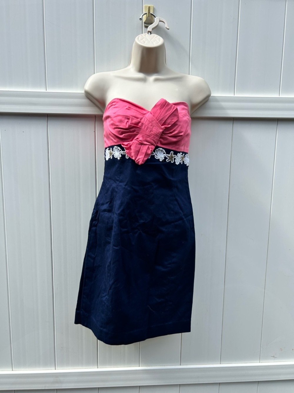Lilly Pulitzer Krissa Colorblock Strapless Starfish Shell Cocktail Dress | Sz 2
